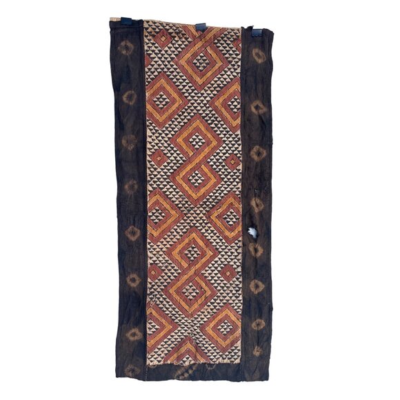 Vintage African Kuba Cloth Tapestry Wall Hanging With Geometric Patterns - Picture 1 of 16